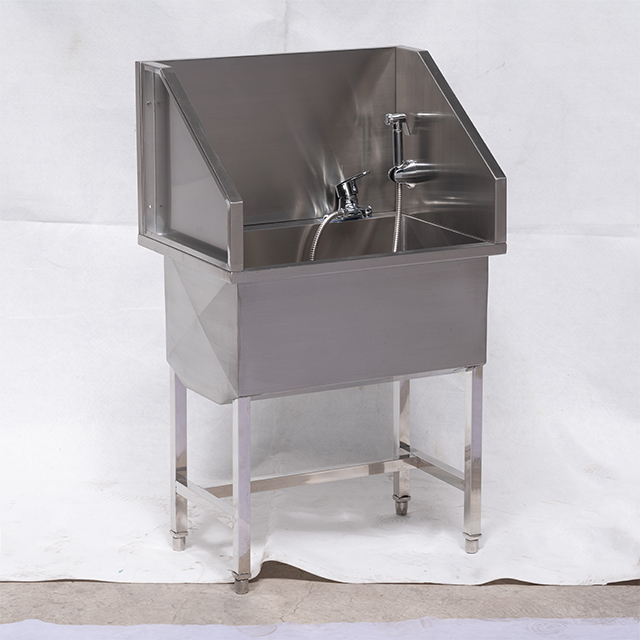 Lavabo para perros de acero inoxidable, bañera grande para SPA para perros, PLXYC-02